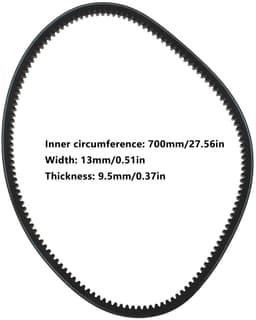 Dailygoods- Grasmaaier V-riem 48175 - Tanden - Rubber - 700x13x9.5mm - Duurzaam - Betrouwbare krachtoverbrenging — thumbnail 1