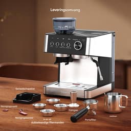 COWSAR Koffiemachine – met geïntegreerde conische molen – 30 maalgraadinstellingen – PID-temperatuurregeling – drukmeter – roestvrijstalen espressomaker en kopjeswarmer – geschikt voor latte macchiato, cappuccino en espresso — thumbnail 5