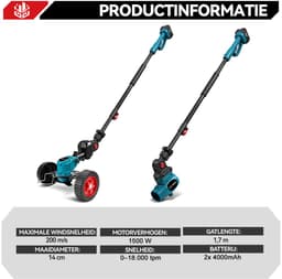 ONEVAN Elektrische Bosmaaier - 3-in-1 Accu Grastrimmer - 200 m/s Bladblazer - Met 2x Accu's - Lichtgewicht - Voor terras, gazon, bladeren en stof — thumbnail 2
