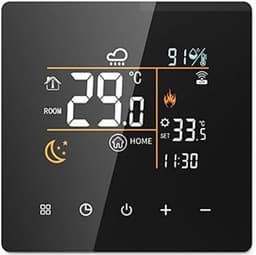 Digitale Temperatuurregelaar - Slimme Thermostaat Hygrometer - Verwarming Regelen - LCD Kleurenscherm - 16A - Zwart — thumbnail 1