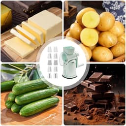 Groentesnijder Draaiende Rasp - Keukenmachine Fruit - Snel Ingrediënten Snijden - Met Spatbescherming - 288 cm Hoog - Muntgroen — thumbnail 3