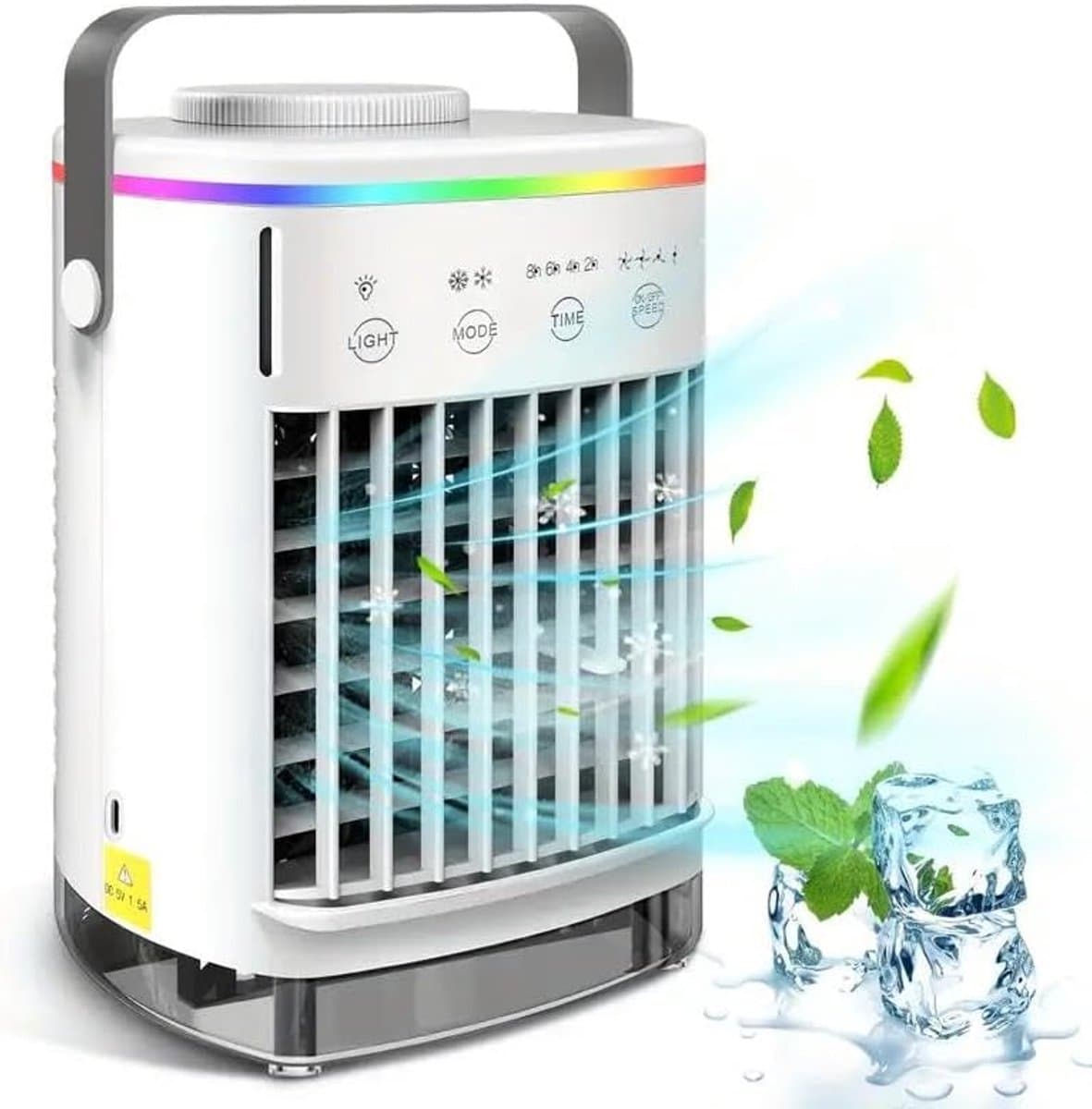 Draagbare 3-in-1 verdampingskoeler: Luchtkoeler voor binnen met 80°-oscillatie, timer van 12 uur, 3 standen, 3 snelheden en een watertank van 16 liter – geschikt voor slaapkamers, woningen, kantoren en keukens. — afbeelding 1