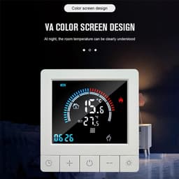 Digitale Thermostaat - Slimme Regelaar - Verwarming Instellen - Wifi App Bediening - 86x86x14 mm - Wit — thumbnail 5
