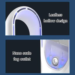 Draagbare airconditioner, ventilator zonder bladen en koelfunctie, mini-airconditioner, koele luchtverversing, USB-voeding, 6 instellingen voor luchtvochtigheid en ventilatorsnelheid, geschikt voor thuis/slaapkamer/kantoor — thumbnail 2
