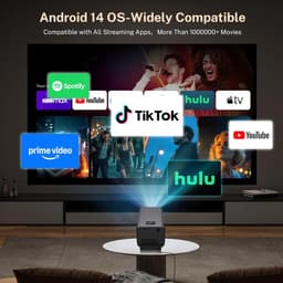 Smart Beamer Full HD 1080p – 2000 ANSI Lumen – Android 14 – Autofocus – WiFi 6 – Bluetooth 5.4 – 8K Ondersteuning — thumbnail 5
