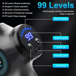 SnelShoppen - Massage Gun met 99 Snelheden, 8 Interchangeable Massage Heads, Mini Musket, LCD Touchscreen en USB-C Oplader voor Atleten en Thuisgebrui — thumbnail 2