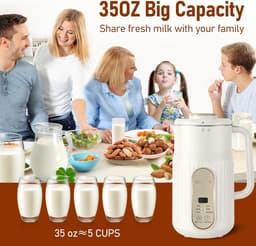 Automatische Amandelmelkmaker voor Zelfgemaakte Plantaardige Melk - 1000ml Capactiteit met Zelfreiniging — thumbnail 2