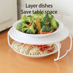 SnelShoppen - Magnetron Plate Stacker Grill Rack - Vouwbare Handgrepen - Plastic Bakplaat voor Magnetron en Oven - Ideaal voor Bacon en Diepvries Snac — thumbnail 3