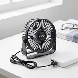 Solvix tafel ventilator geluidloos - USB Tafelventilator - Zwarte Mini Ventilator - 3 Snelheden - 360° Draaibaar - Voor Thuis, Kantoor en Camping — thumbnail 5