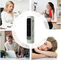 LISM-Stille torenventilator met 3 instelbare snelheden, oplaadbaar via USB. Deze torenventilator blaast koele lucht en is Geschikt voor woningen, slaapkamers, studentenkamers en studeerkamers. — thumbnail 2
