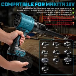 Battery Blower & Handheld Vacuum Cleaner 2-in-1 Compatible with Makita 18 V Battery (without Battery), Brushless - ShopVlot — thumbnail 5