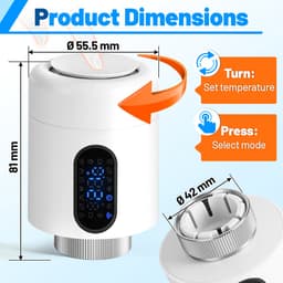WiFi Radiatorthermostaat met App-bediening en 7 Ventieladapters – Wit – 4-pack — thumbnail 2