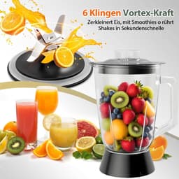 Keukenmachine Blender - Keukenrobot Mixer - Eten Bereiden - Krachtige 1500W Motor - 2.5L Hakmolen - Zwart — thumbnail 4