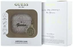 Guess Hoesje geschikt voor AirPods 4 / 5 | Premium Eco-leder en Duurzaam PC | met Charm | Robuust | Roze — thumbnail 3