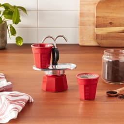 Mini Express Color, set espresso-apparaat 2 kopjes + 2 kopjes, aluminium, rood — thumbnail 3