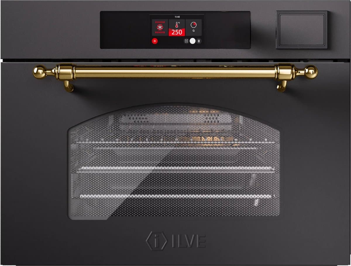ILVE Compact 45cm 3 in 1 oven/stoom/magnetron Nost. Rood Brons - Inbouw — afbeelding 1