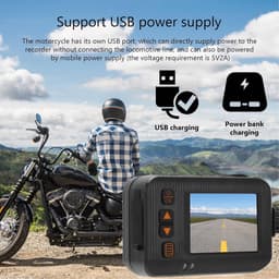 Motorfiets Dashcam - Rijrecorder DVR - Veilige Rit - Dubbele HD-lens - 2 Inch Scherm - Zwart — thumbnail 5