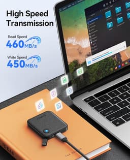 Externe SSD - Draagbare Opslag - Snelle Data Overdracht - Hoge IML Technologie - 512 GB - Zwart — thumbnail 2
