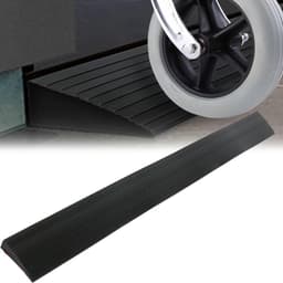Oprijplaat, deurdrempel, rolstoelhelling, 90 cm x 8 cm x 1 cm, antislip oppervlak, rubberen oprijplaat voor kinderwagen, rollator, scooter, zuigrobot — thumbnail 1