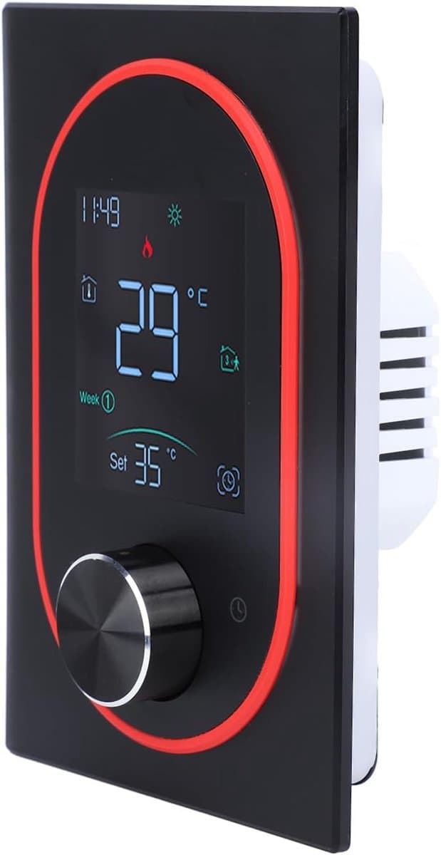 Slimme Thermostaat - Verwarmingsthermostaat Temperatuurregelaar - Comfortabel Binnenklimaat - APP Bediening - 130 x 88 x 383 mm - Zwart — afbeelding 1