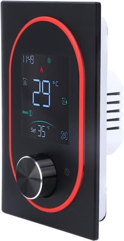 Slimme Thermostaat - Verwarmingsthermostaat Temperatuurregelaar - Comfortabel Binnenklimaat - APP Bediening - 130 x 88 x 383 mm - Zwart — thumbnail 1