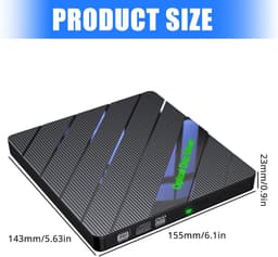Externe Schijfstation - Dvd Brander Reader - Data Overzetten - Met Kaartlezer - 15.5 cm - Zwart — thumbnail 5