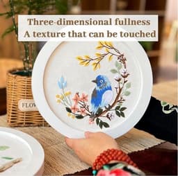 2 sets borduurset voor beginners - kolibrie en bloemenkruissteek-startersets met handleiding — thumbnail 5