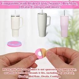 4 stuks magnetische rietjesdeksels voor Brümate 30/40oz Era & Resa Tumblers, siliconen magnetische rietjesdeksels met pakkingen en reinigingsborstels voor wandelen, klimmen en picknicken (roze) — thumbnail 5