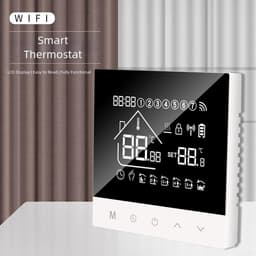Slimme Thermostaat - Temperatuurregelaar Boiler - Energie Besparen - App Bediening - 86x86mm - Zwart — thumbnail 3