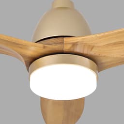 MODENUIT Plafondventilator – 91,44 cm – met verlichting en 3 houten bladen – massief hout – goudkleurig — thumbnail 5