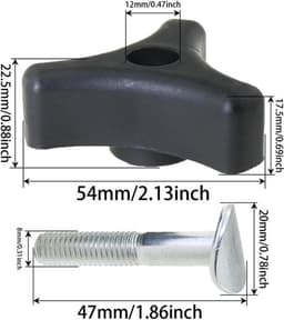 Vleugelmoeren voor grasmaaiers, 4 stuks. Universele kunststof vleugelmoeren en driehoekige bouten voor grasmaaiers. Onderdelen en accessoires voor grasmaaiers. — thumbnail 2