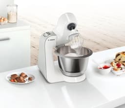 SnelShoppen - Keukenmachine 4 MUM58200, Kneedhaak, Roer- en Garde, Roestvrij Staal, 3D Roersysteem, 3,9L Kom, Wit/Zilver, Ideaal voor Bakken en Koken — thumbnail 3