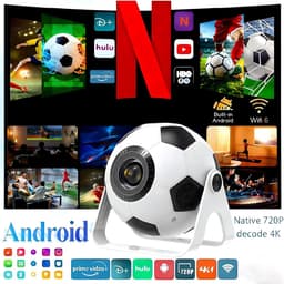 SnelShoppen - 2026 Mini Projector 4K/1080P, Draagbare Projector met 220 ANSI Lumens, Automatische Verticale Keystone Correctie, Dual Band Wi-Fi 6 en B — thumbnail 2