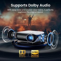 SnelShoppen - 4K Mini Projector, 1000 ANSI 1080P Full HD Smart Beamer met Dolby Audio, WiFi6, Bluetooth 5.2, Voice Control, Home Cinema met Netflix, P — thumbnail 3