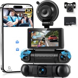 SnelShoppen - 4*Dashcam 2K voor Auto met Wifi, 1080P Achteruitrijcamera, 3-inch IPS Scherm, 24-uurs Parkeermonitoring, Nachtzicht, G-Sensor, 360-Grade — thumbnail 1