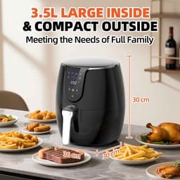 Casa Living Heteluchtfriteuse - 3,5L Airfryer - 1500W Vermogen - 12 Programma's - Vaatwasserbestendige Bak - Compact Design — thumbnail 5