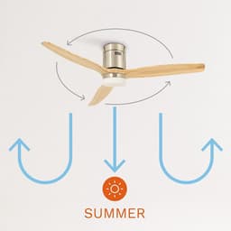 Plafondventilator met Licht - Ventilator - Comfort Verhogend - Stille DC Motor - 132 cm Diameter - Natuurlijk Hout — thumbnail 2