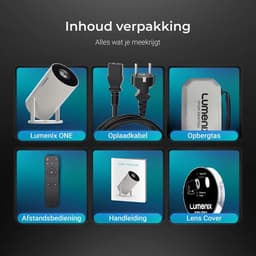 SnelShoppen - Mini Projector, Smart TV & 4K ondersteuning, WiFi 6 & Bluetooth 5.0, Voor iOS en Android, Home Cinema, 120 inch Beeld, Wit, Ideaal voor — thumbnail 2