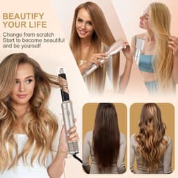 6-in-1 krultang, haarstyler, 6-in-1 haarstyler, krultang, warme lucht curler, 1000 W haarstyler, warme luchtborstel, warme luchtborstel met 6 reserves, voor het gladmaken van haar, drogen — thumbnail 4