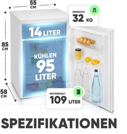 Bomann KS 7251 – Tafelmodel koelkast met vriesvak – 109 Liter - Wit – energieklasse C — thumbnail 3