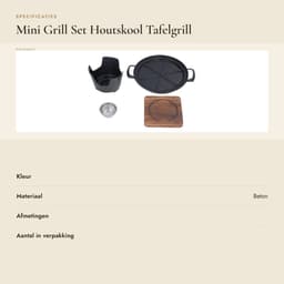 Dailygoods- Tafelgrill Draagbaar - Mini BBQ Grill Set - Houtskool Barbecue - Ronde Grill - Gegoten Aluminium - Voor 1-2 Personen — thumbnail 3