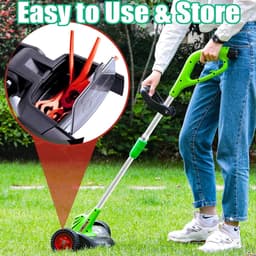 Sander Shop 100 stuks kunststof grastrimmermessen, draadloze strimmer-messen 83 mm grasmaaier snijbladen tuinmaaier vervangende messen voor Terratek Einhell grasstrimmer-rood — thumbnail 3