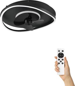 Fantiluxe - Brynja - Plafondventilator met verlichting - Zwart - Ø50cm - Afstandsbediening - Met lamp - Plafond ventilator - Slaapkamer — thumbnail 1
