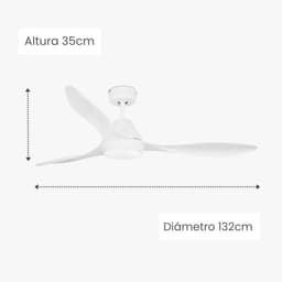Plafondventilator met Licht - Ventilator met Lamp - Kamers Koelen - DC Motor - 17.6 m2 - Wit — thumbnail 4