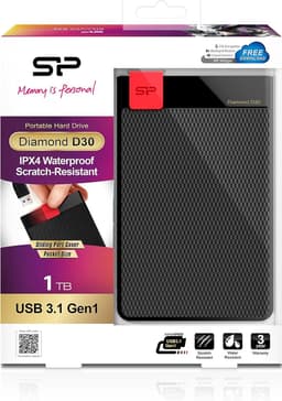 Externe Harde Schijf - Draagbare Opslag - Bestanden Opslaan - IPX4 Waterbestendig - 1TB - Zwart — thumbnail 3