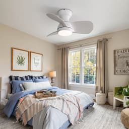 Plafondventilator Met Lamp - 3 ABS Bladen - Ø 23 inch - Dimbare lamp met 3 lichtstanden - Met Afstandsbediening - LED's Light - Wit — thumbnail 4