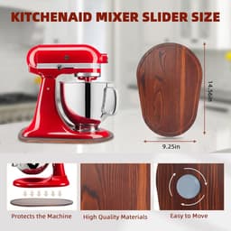 Mixer Schuifmat - Keukenapparaat Accessoire - Apparaat Verplaatsen - Gemaakt Van Puren Hout - 41 x 29 cm - Bruin — thumbnail 5