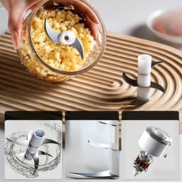 Elektrische Mini Chopper,Snelle Anti-Spat Keuken Gadgets - Mini Foodprocessor Uienhakker,Voor Gember, Vlees, Chili, Groente, Fruit, Puree Voor Thuis, Keuken, Appartement En BBQ — thumbnail 4