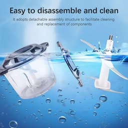 Vleesmolens, keukenmachines, 500 W elektrische keukenmachine met glazen kom van 2 liter, 2 snelheden, 4 bi-level messen, for vlees, groenten gehakt, geroerd, marineblauw (kleur: marineblauw, maat: (C — thumbnail 3