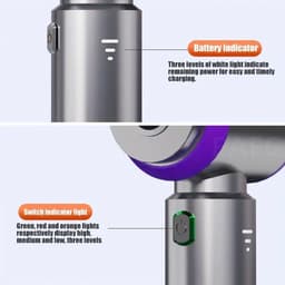 Hutjemutje - handstofzuiger - auto stofzuiger - kruimeldief - snoerloos - zuigen & blazen - krachtig - 6000 mAh zuigkracht - paars — thumbnail 3